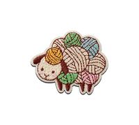 Mono-Quick Schaf mit Wolle Tier - Aufnäher, Bügelbild, Aufbügler, Applikationen, Patches, Flicken, zum aufbügeln, Größe: 4,3 x 5,2 cm