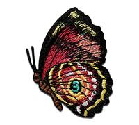 Mono Quick Schmetterling Rot Glitzer Tier - Aufnäher, Bügelbild, Aufbügler, Applikationen, Patches, Flicken, zum aufbügeln, Größe: 5,3 x 3,8 cm