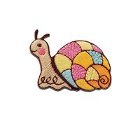 Mono-Quick Aufnäher Schnecke bunt – Bügelbild 3,3 x 4,4 cm