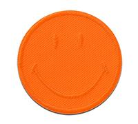 Mono Quick Smiley © Orange - Aufnäher, Bügelbild, Aufbügler, Applikationen, Patches, Flicken, zum aufbügeln, Größe: 5 x 5 cm