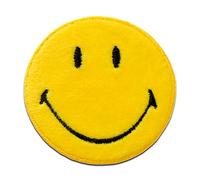 Mono Quick Smiley Weich - Aufnäher, Bügelbild, Aufbügler, Applikationen, Patches, Flicken, zum aufbügeln, Größe: 5 x 4,6 cm