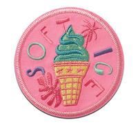 Mono Quick Soft Ice pink - Aufnäher, Bügelbild, Aufbügler, Applikationen, Patches, Flicken, zum aufbügeln, Größe: 8 x 8 cm