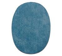Mono Quick Stoffflicken Oval Blau 2 Stück - Aufnäher, Bügelbild, Aufbügler, Applikationen, Patches, Flicken, zum aufbügeln, Größe: 11,2 x 8,5 cm