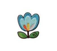 Mono-Quick Tulpe blau - Aufnäher, Bügelbild, Aufbügler, Applikationen, Patches, Flicken, zum aufbügeln, Größe: 3,1 x 3,1 cm