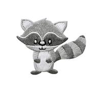 Mono-Quick Bügelbild-Aufnäher Waschbär grau zum Aufbügeln 6,0 x 5,0 cm