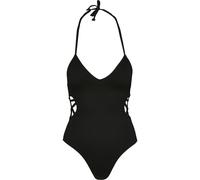 Monokini URBAN CLASSICS "Urban Classics Damen Ladies Rib Swimsuit", Damen, Gr. XL, N-Gr, schwarz, 88% Polyester, 12% Elasthan, Badeanzüge (49110138-XL) schwarz