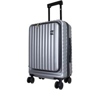 Monopol Hartschale Handgepäck Business Trolley Lissabon 55cm 36 Liter 4 Rollen für Laptop 17 Zoll (Silber)