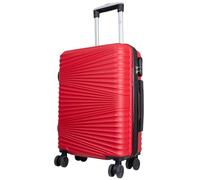 Monopol Reisekoffer und Kofferset 3tlg Hartschale Luxor Trolley (rot, Handgepäck - Größe S)