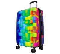 Monopol Reisekoffer und Kofferset 3tlg Hartschale Mosaik Trolley (Mehrfarbig, Koffer - Größe M)