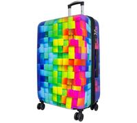 Monopol Reisekoffer und Kofferset 3tlg Hartschale Mosaik Trolley (Mehrfarbig, Reisekoffer - Größe L)