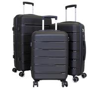 Monopol Reisekoffer und Kofferset 3tlg Hartschale (PP) Aruba schwarz (Kofferset 3-teilig)