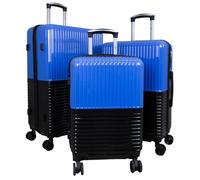Monopol Reisekoffer und Kofferset 3tlg Hartschale Riga dunkelblau-schwarz (Kofferset 3-teilig)