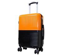 Monopol Reisekoffer und Kofferset 3tlg Hartschale Riga Trolley orange-schwarz (Handgepäck - Größe S)