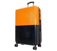 Monopol Reisekoffer und Kofferset 3tlg Hartschale Riga Trolley orange-schwarz (Reisekoffer - Größe L)