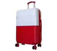 Monopol Reisekoffer und Kofferset 3tlg Hartschale Riga Trolley weiß-rot (Koffer - Größe M)