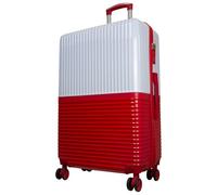 Monopol Reisekoffer und Kofferset 3tlg Hartschale Riga Trolley weiß-rot (Reisekoffer - Größe L)
