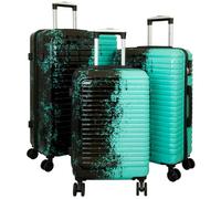 Monopol Reisekoffer und Kofferset 3tlg Hartschale Sierra schwarz-türkis (Kofferset 3-teilig)