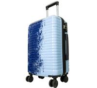Monopol Reisekoffer und Kofferset 3tlg Hartschale Sierra Trolley (hellblau-dunkelblau, Handgepäck - Größe S)