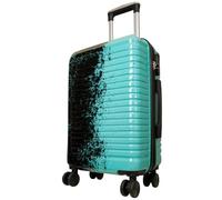 Monopol Reisekoffer und Kofferset 3tlg Hartschale Sierra Trolley (schwarz-türkis, Handgepäck - Größe S)