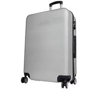 Monopol Trendyshop365 Reise-Koffer groß Hartschale Malaga 76 cm 99 Liter 4 Räder Zahlenschloss Silber