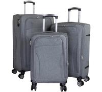 Monopol Weichschale Kofferset 3teilig Reisekofferset Cremona (Grau)