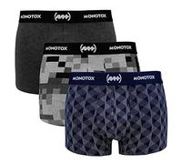MONOTOX Herren Basics Baumwolle Unterhosen Retroshorts Boxershorts Brief 3er-Pack Männlich Atmungsaktive