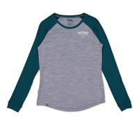 Mons Royale Womens Icon Merino Air-con Raglan grey heather / evergreen XL