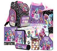 Monster High 9 Teile Set Schulranzen Ranzen Federmappe Tornister Schultüte 85 cm mit Sticker-von-Kids4shop Tasche Puppen Motiv
