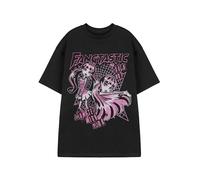 Monster High Damen T-Shirt | Damen Fangtastic Live Tour Kurzarm-Grafik-T-Shirt in Schwarz und Pink | Draculaura Spider Web Apparel Rundhals-Charakter-Top | Mode-Cartoon-Serie Merchandise-Geschenk