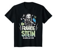 Monster High - Frankie Stein Der Ghul von nebenan T-Shirt Kind Cartoon Halloween T-Shirt Schwarz Kindergröße 80 Klassische Passform Unisex-Kinder