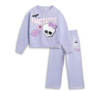 Monster High Girls Lavendel Fangtastic Sweatshirt und Jogginghose Set | Langärmliges Lounge-Outfit mit Rundhalsausschnitt | Cartoon-Merchandise für Spiel & Freizeit Merch