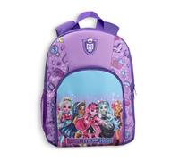 Monster High Rucksack für Mädchen, Motiv: Draculaura Frankie Stein Clawdeen Wolf Charakter, Reißverschluss, Vordertasche und gepolsterter Rückseite, Violett