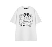 Monster High Womens White Ghouls Forever Kurzarm-Grafik-T-Shirt | Klassisches Cartoon-Top | Freizeitkleidung T-Shirt | Rundhals-Design | MH Gruselige Themenbekleidung Merch