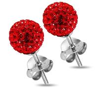 Monster Piercing 6 MM Multi rote Kristall Stein Kugel 925 Sterling Silber Stud Ohrring Schmuck