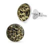 Monster Piercing Epoxy Clover Multi Black Diamond Kristall Stein Runde 925 Sterling Silber Ohrstecker