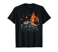 Monster Truck Turkey Happy Thanksgiving Boys Girls Kids T-Shirt