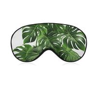 Monstera Deliciosa Bananenpalmen-Schlafmaske für Damen und Herren, Seitenschläfer-Augenabdeckung mit verstellbarem Riemen, weiche, atmungsaktive Verdunkelungsmaske, rutschfest, tiefer Schlaf