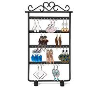 Monsully Schmuckständerhalter, Ohrringständer Schmuckhalter Wand Metall Schmuck Aufbewahrung, Insgesamt 48 Aufbewahrungslöcher In 4 Schichten, Schmuckbaum für Ohrringe, Halsketten und Ringe