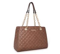 Montana West Schulterhandtaschen für Frauen Gesteppte Tote Geldbörse Damen Designer Satchel Hobo Tasche mit Kettenriemen Geschenk 040, 040 Braun,