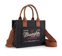 Montana West Wrangler Tragetasche für Damen, Retro, Leinen, Tragegriff oben, Geldbörsen und Handtaschen, Schwarz (Jet Black), Einheitsgröße
