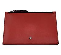 Montblanc Kartenetui mit Reißverschluss aus Leder in der Farbe Rot, Maße: 12,5cm x 9cm x 0,5cm, 129908