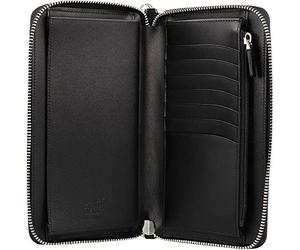 Montblanc Reisebrieftasche aus Rindsleder in der Farbe Schwarz, Maße: 19cm x 11cm x 2cm, 126218