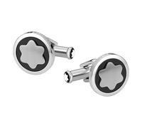 Montblanc Star Manschettenknöpfe Edelstahl Onyx