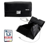 Monte Lovis Kellnerbörse Taxi-Börse Schwarz Geldbörse Reisegeldbeutel - auch für Kellner, Friseure, Imbissbude und Taxifahrer mit praktischer Karabiner-Kette Kellnergeldbörse