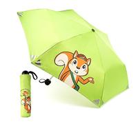 Monte Stivo® Friends Schirm | Leichter Kinder-Regenschirm für Jungen & Mädchen | Reflektierend Klein & als Geschenk (Green)