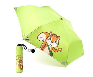Monte Stivo® Friends Schirm | Leichter Kinder-Regenschirm für Jungen & Mädchen | Reflektierend Klein & als Geschenk (Green)