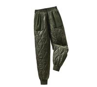 Montecarduo Damen-Daunen-Baumwollhose - Herbst Und Winter, Dick, Warm, Grün, Haremshose, Weiblich, Elastisch, Hohe Taille, Lässige, Lockere Hose, Jogginghose, Tägliche Freizeit, Wie Abgebildet, L