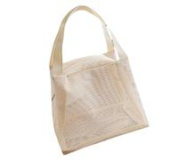 Montesy Meshes Kulturbeutel, Reise-Organizer, Transparenz, belüftet, große Kapazität, tragbare Kosmetik-Aufbewahrungstasche für Fitnessstudio, Strand, beige, as the pic show