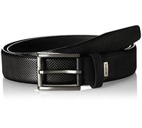 Monti Ledergürtel Herren Dublin – Rindsleder, Strukturmuster & Lochstruktur, Schwarz Gr. 110