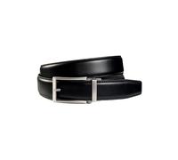 MONTI Herren Ledergürtel Echtleder STANFORD 3,5cm breit, Automatikschließe Stufenlos - black uni - Größe 100